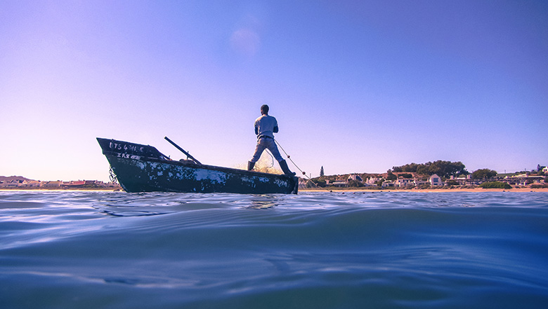 Fisherman on a boat at Paternoster 